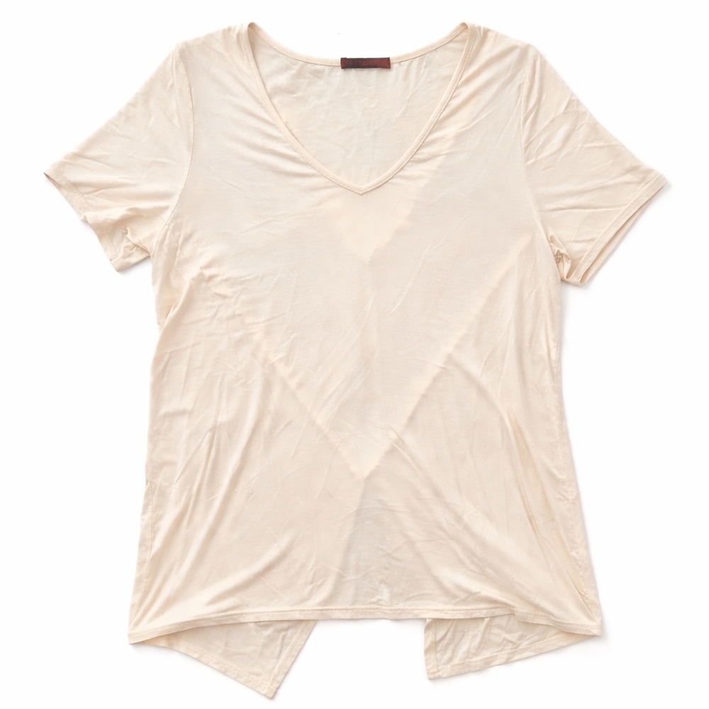 Red by BKE Buckle Cream Lace Back Blouse Short Sleeve Top Medium